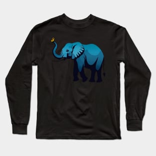 Elephant Playing With Monarch Butterfly Long Sleeve T-Shirt